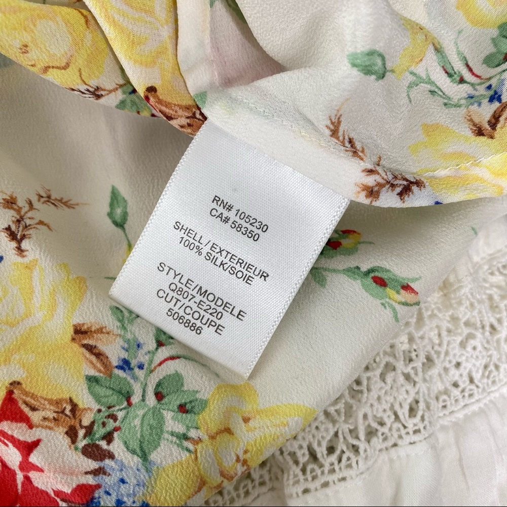 SOLD Equipment Femme Floral Print Silk Button Blouse - Picture 5 of 10
